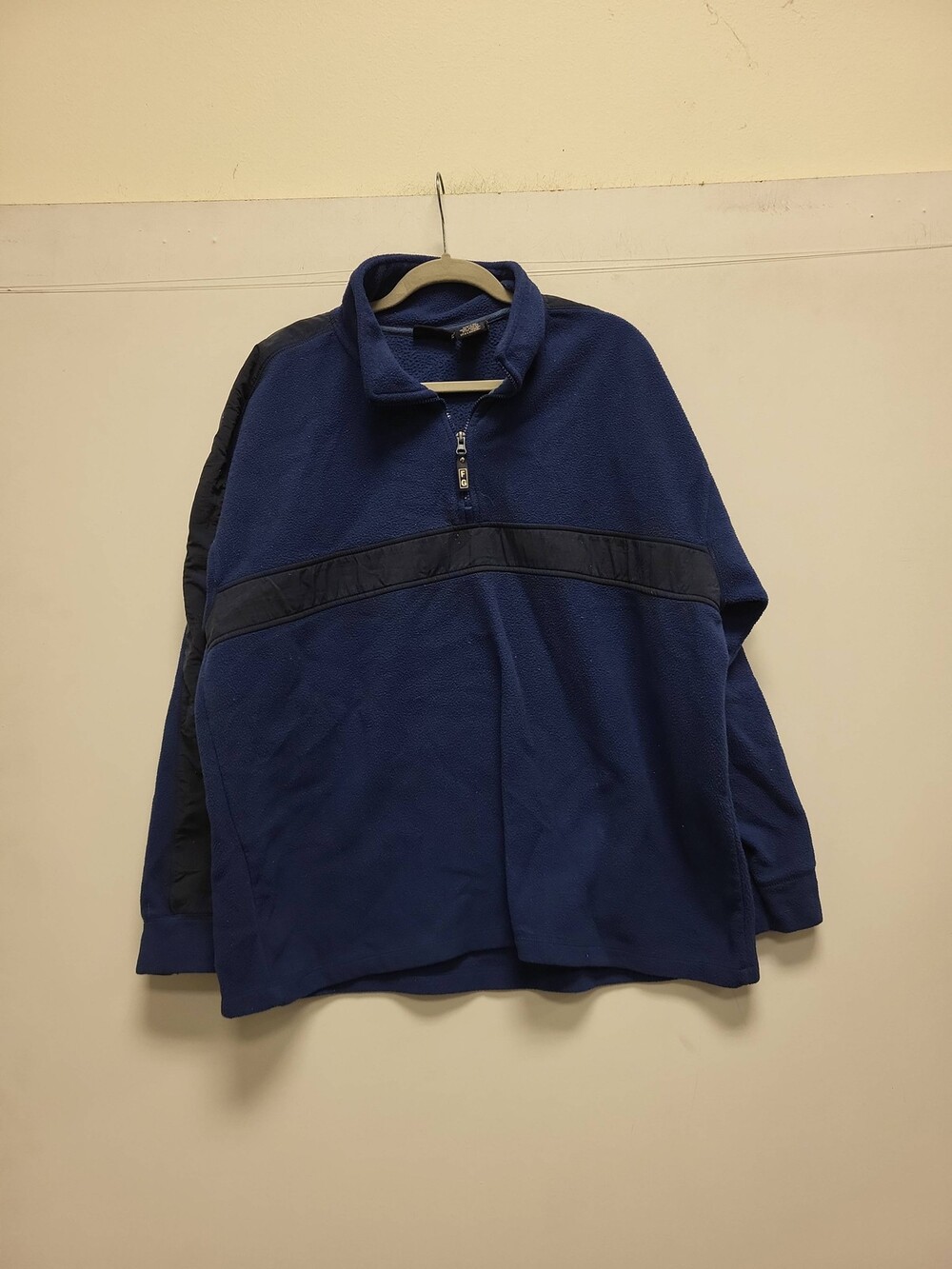 Faded Glory Mens XL Blue Fleece Pullover Jacket 1/4 Zip Authentic India Made